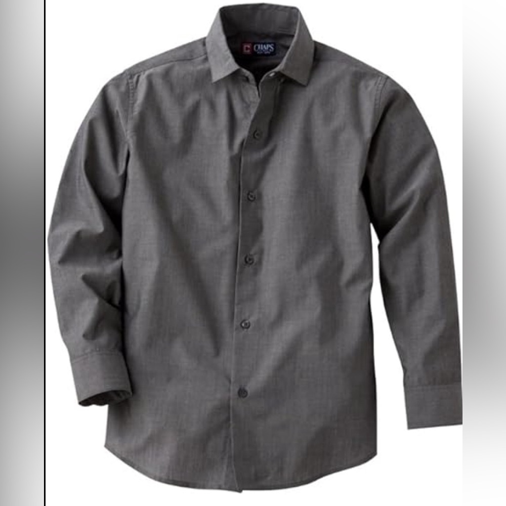 Chaps- button down grey long sleeve.
